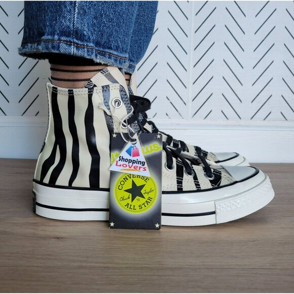 ⭐Converse Chuck 70 Hi 9 Women Shoes Zebra Print Canvas Glow in the Dark A15032C - Picture 9 of 13